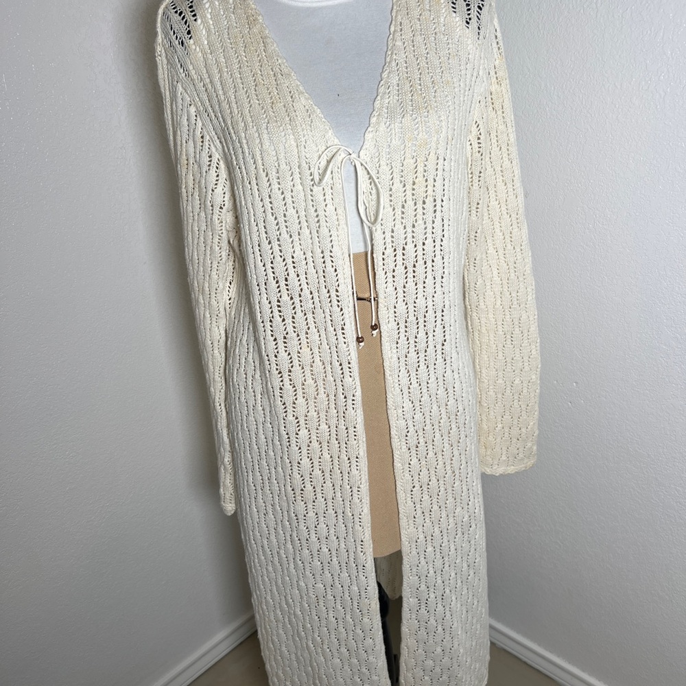 White Stag Cream Open-Front Cardigan